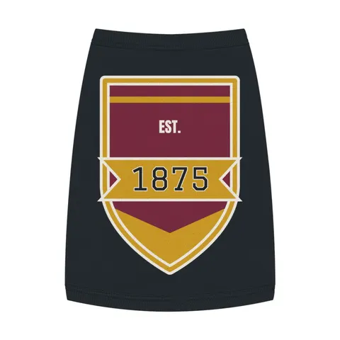 Huston-Tillotson 1875 Maroon & Gold Pet Tank Top — front view