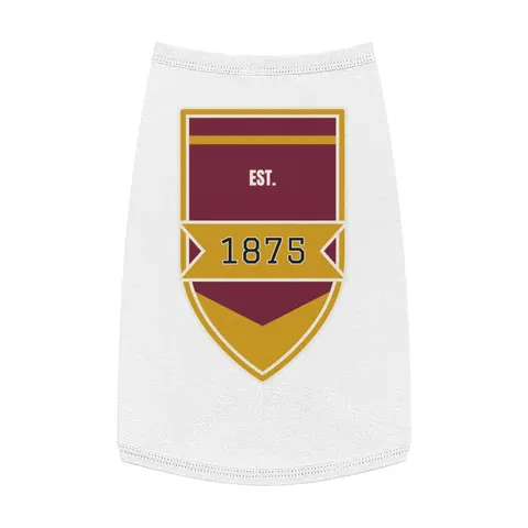 Huston-Tillotson 1875 Maroon & Gold Pet Tank Top — front view