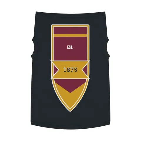 Huston-Tillotson 1875 Maroon & Gold Pet Tank Top — front view