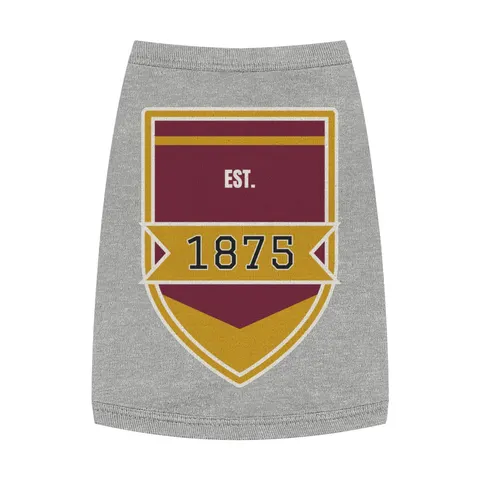 Huston-Tillotson 1875 Maroon & Gold Pet Tank Top — front view