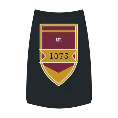 Huston-Tillotson 1875 Maroon & Gold Pet Tank Top — front view