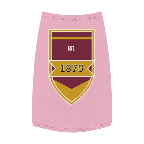 Huston-Tillotson 1875 Maroon & Gold Pet Tank Top — front view