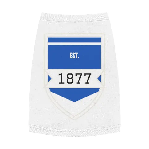 Jackson State 1877 Blue & White Split Pet Tank Top — front view