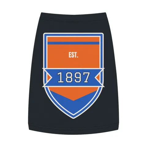 Langston 1897 Orange & Blue Pet Tank Top — front view