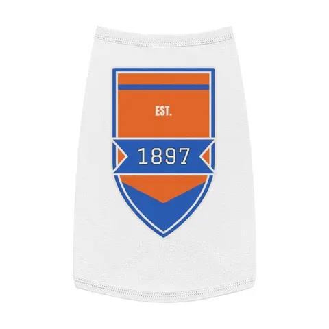 Langston 1897 Orange & Blue Pet Tank Top — front view