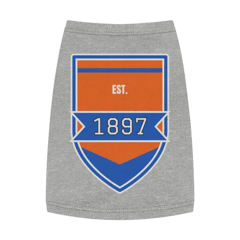 Langston 1897 Orange & Blue Pet Tank Top — front view