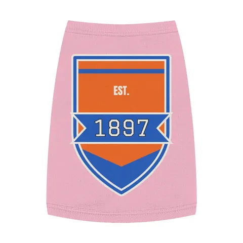 Langston 1897 Orange & Blue Pet Tank Top — front view