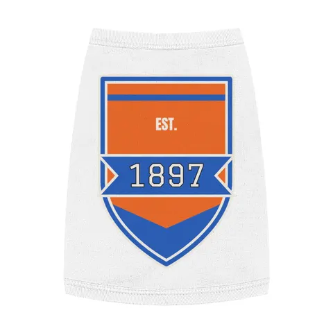 Langston 1897 Orange & Blue Pet Tank Top — front view