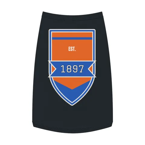 Langston 1897 Orange & Blue Pet Tank Top — front view