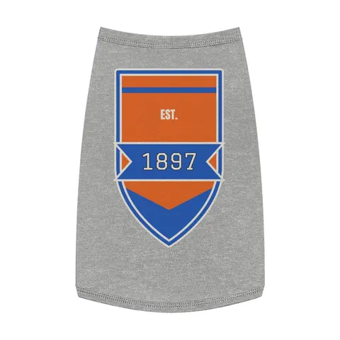 Langston 1897 Orange & Blue Pet Tank Top — front view