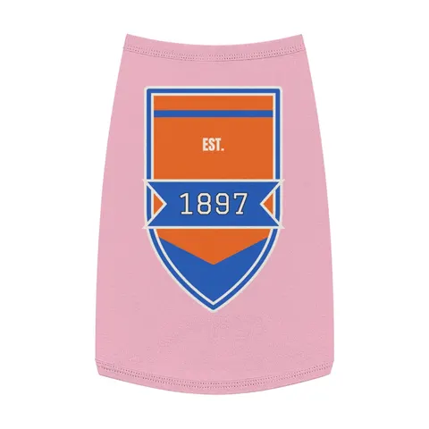 Langston 1897 Orange & Blue Pet Tank Top — front view