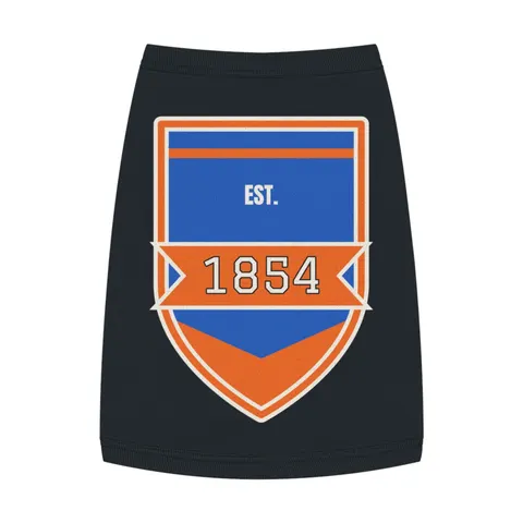Lincoln (PA) 1854 Blue & Orange Pet Tank Top — front view