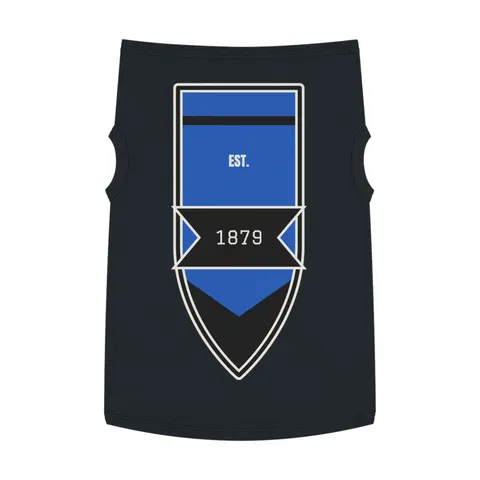 Livingstone 1879 Blue & Black Pet Tank Top — front view