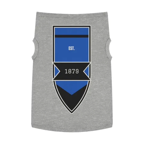 Livingstone 1879 Blue & Black Pet Tank Top — front view