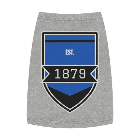 Livingstone 1879 Blue & Black Pet Tank Top — front view