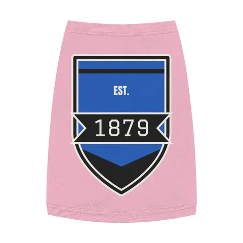 Livingstone 1879 Blue & Black Pet Tank Top — front view