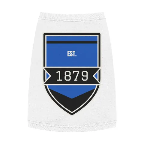 Livingstone 1879 Blue & Black Pet Tank Top — front view