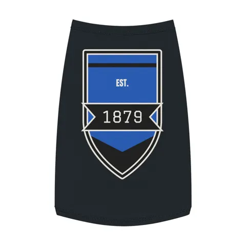 Livingstone 1879 Blue & Black Pet Tank Top — front view