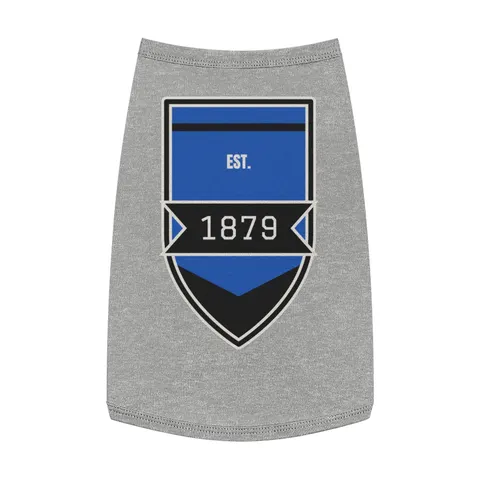 Livingstone 1879 Blue & Black Pet Tank Top — front view