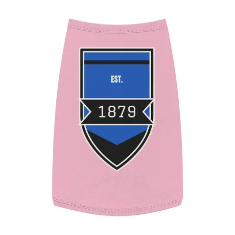 Livingstone 1879 Blue & Black Pet Tank Top — front view