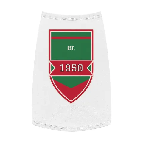 Mississippi Valley State 1950 Green & Red Pet Tank Top — front view