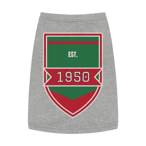 Mississippi Valley State 1950 Green & Red Pet Tank Top — front view