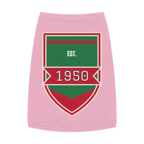 Mississippi Valley State 1950 Green & Red Pet Tank Top — front view
