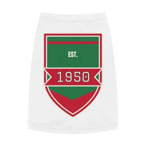 Mississippi Valley State 1950 Green & Red Pet Tank Top — front view