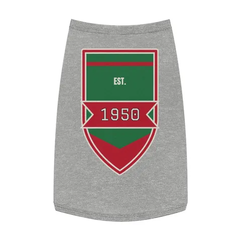 Mississippi Valley State 1950 Green & Red Pet Tank Top — front view