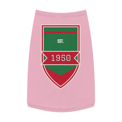 Mississippi Valley State 1950 Green & Red Pet Tank Top — front view