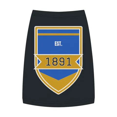 NC A&T 1891 Blue & Gold Tech Pattern Pet Tank Top — front view
