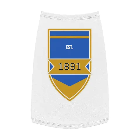 NC A&T 1891 Blue & Gold Tech Pattern Pet Tank Top — front view