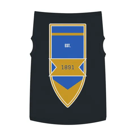 NC A&T 1891 Blue & Gold Tech Pattern Pet Tank Top — front view