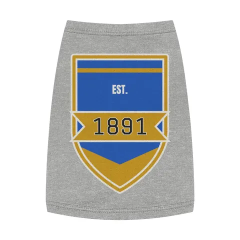 NC A&T 1891 Blue & Gold Tech Pattern Pet Tank Top — front view