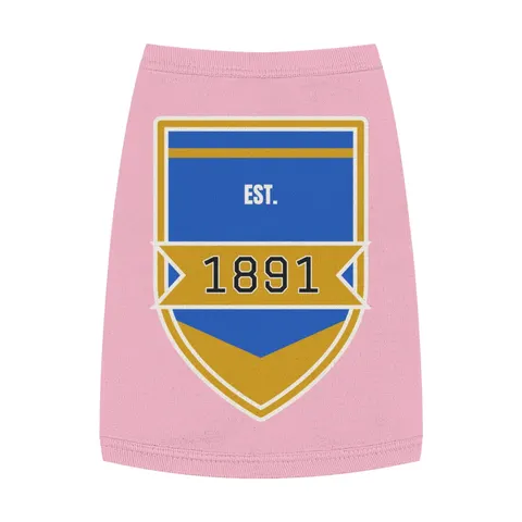 NC A&T 1891 Blue & Gold Tech Pattern Pet Tank Top — front view