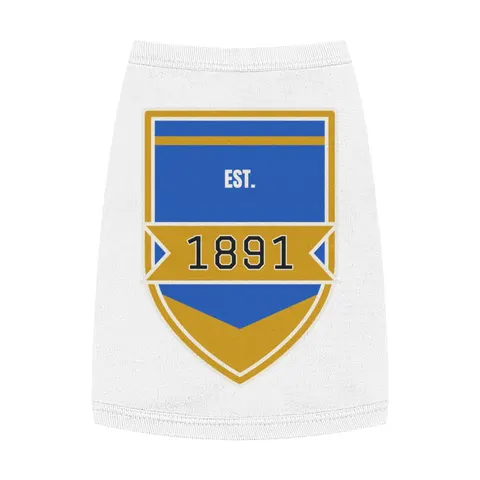 NC A&T 1891 Blue & Gold Tech Pattern Pet Tank Top — front view