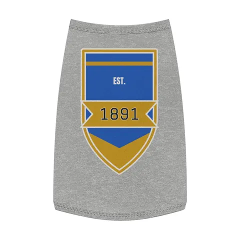NC A&T 1891 Blue & Gold Tech Pattern Pet Tank Top — front view