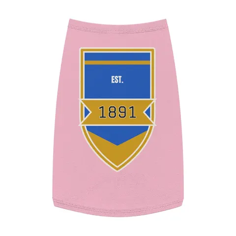 NC A&T 1891 Blue & Gold Tech Pattern Pet Tank Top — front view