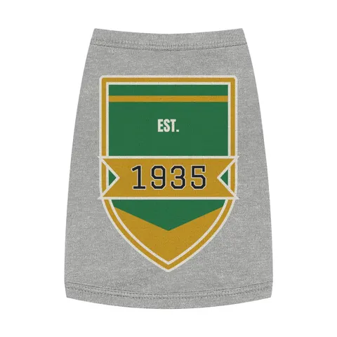 Norfolk State 1935 Green & Gold Pet Tank Top — front view