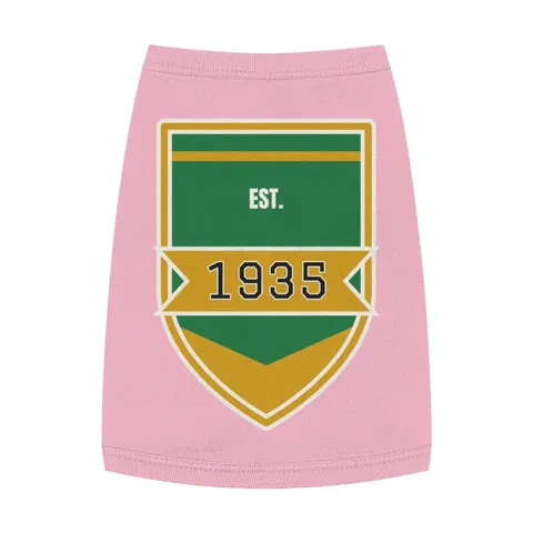 Norfolk State 1935 Green & Gold Pet Tank Top — front view