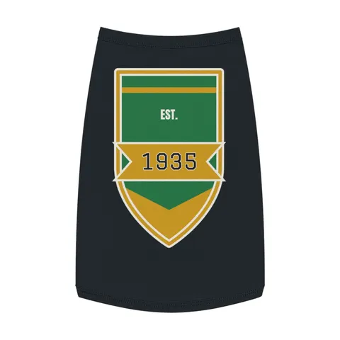 Norfolk State 1935 Green & Gold Pet Tank Top — front view