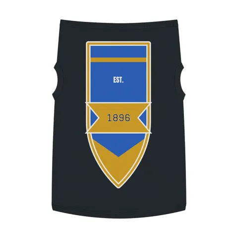 Oakwood 1896 Blue & Gold Pet Tank Top — front view