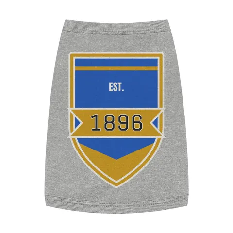 Oakwood 1896 Blue & Gold Pet Tank Top — front view
