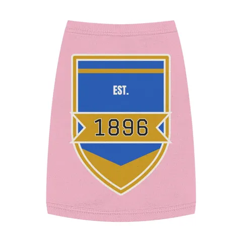 Oakwood 1896 Blue & Gold Pet Tank Top — front view