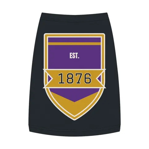 Prairie View 1876 Purple & Gold Pet Tank Top — front view