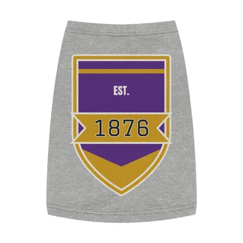 Prairie View 1876 Purple & Gold Pet Tank Top — front view
