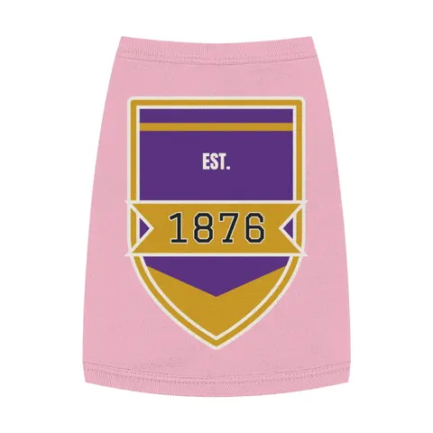 Prairie View 1876 Purple & Gold Pet Tank Top — front view