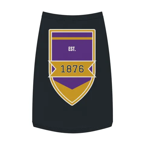 Prairie View 1876 Purple & Gold Pet Tank Top — front view