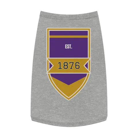 Prairie View 1876 Purple & Gold Pet Tank Top — front view