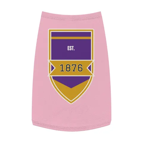 Prairie View 1876 Purple & Gold Pet Tank Top — front view